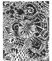 Házam előtt csak egy csillag ragyogott  Méret: 52x38 Anyag: papír Készítés éve: 1982