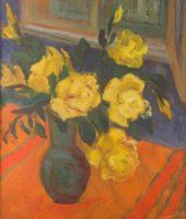 Sárga virágok  Méret: 60x50 Anyag: vászon, olaj Készítés éve: ismeretlen