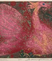 Rose Phoenix - Rózsaszín főnix  Méret: 36x47 Anyag: papír Készítés éve: ismeretlen